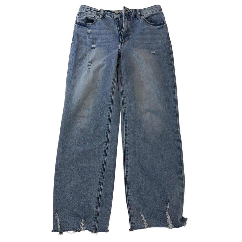 Joe's Jeans Women's Relaxed‎ Fit Light Wash Fray Hem Blue Denim Size 26 Cropped